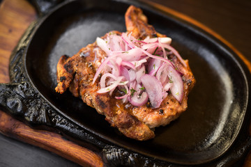 A piece of juicy steak