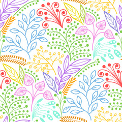 Fototapeta na wymiar Bright floral seamless pattern