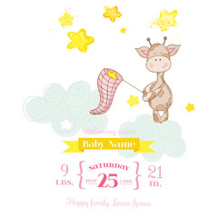 Baby Giraffe Shower Card - with place for your text - in vector
