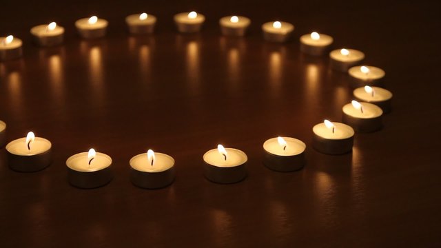 circle of candles in spa salon