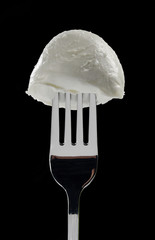Mozzarella sulla forchetta