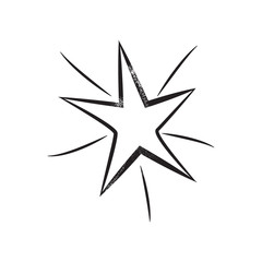 grunge star black and white vector elment