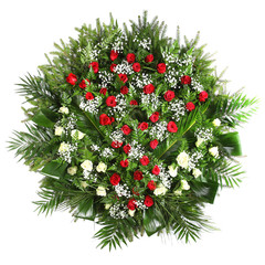 green funeral wreath