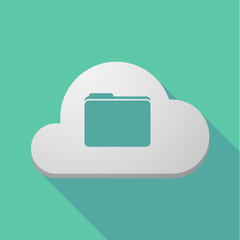 Long shadow cloud icon with a folder
