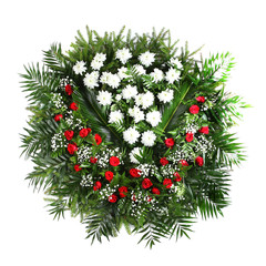 green funeral wreath