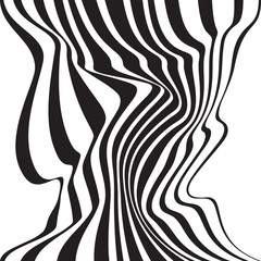 optical art opart striped wavy background abstract waves black and white