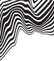 optical art opart striped wavy background abstract waves black and white
