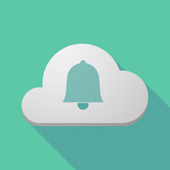 Long shadow cloud icon with a bell
