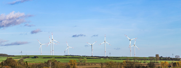 wind generators in scenic landscape