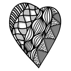 heart in zentangle style