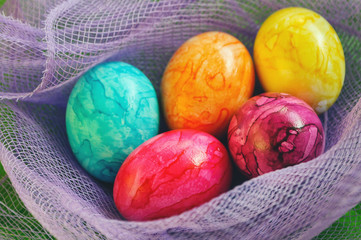 Easter colored eggs