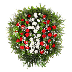 green funeral wreath