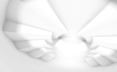 3d background with white round structure