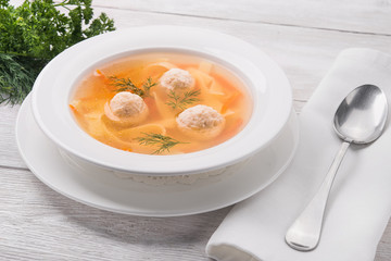 soup with meatballs