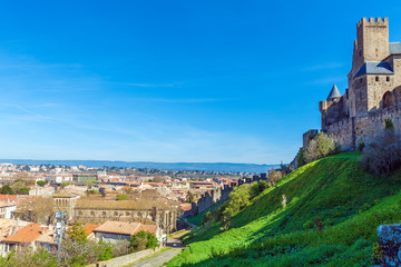 Fototapeta na wymiar Famous Medieval Castle Carcassonne
