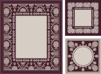 Vintage, ornamental photo frames, elegant floral ornaments