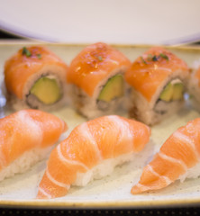 Japanese restaurant salmon sushi