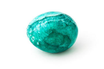 Marble easter egg souvenir on white background