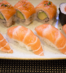 Japanese restaurant salmon sushi