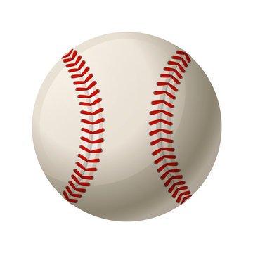 Vector illustration. Leather baseball ball isolated on a white background