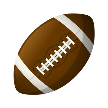 Vector illustration. Leather American football ball isolated on a white background