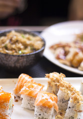 Japanese restaurant salmon sushi