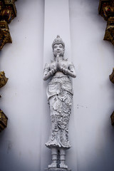 Traditional Thai style art of stucco in temple, Phrae province,Thailand