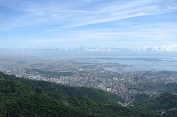 Spectacular panorama and aerial city view of Rio de Janeiro, Brazil - home of Summer Olympics 2016