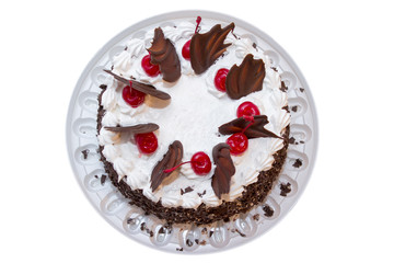 cake with cherries top view