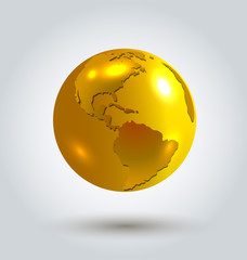 Vector illustration of golden earth