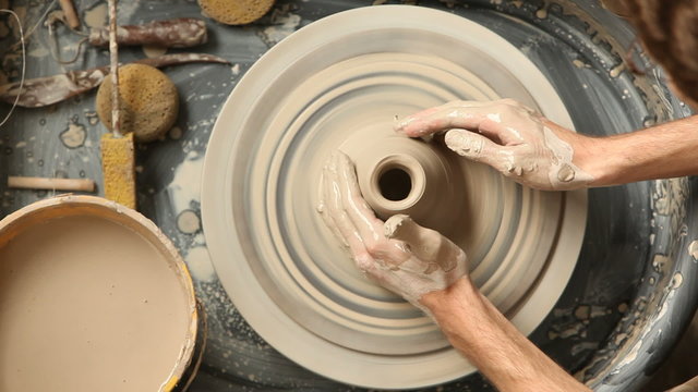 Pottery being made