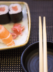 Japanese restaurant salmon sushi