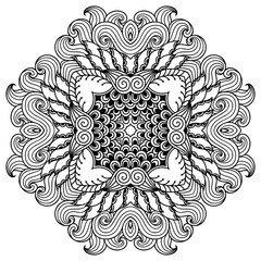 Vector henna tatoo mandala. Mehndi style.
