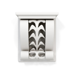 Decorative architectural bracket isolated on white background. 3d render image.