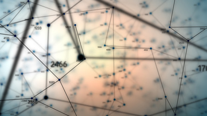 Abstract geometric composition with depth of field