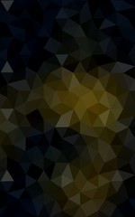 Dark yellow polygonal design pattern, which consist of triangles and gradient in origami style.