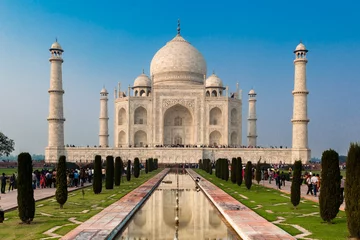 Deurstickers India UNESCO-werelderfgoed Taj Mahal, Agra, Rajasthan, India
