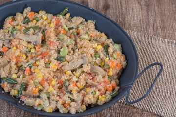 Cooked quinoa with vegetables