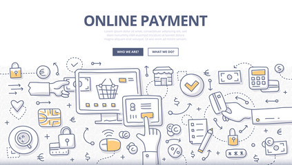 Online Payment Doodle Concept