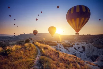 Poster Hot air balloons over Cappadocia © Goinyk