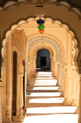Historic Paigah tombs corridor in Hyderabad, India