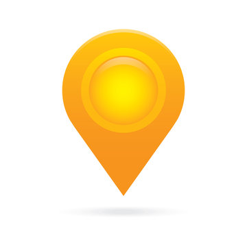 orange map pointer icon marker GPS location flag symbol