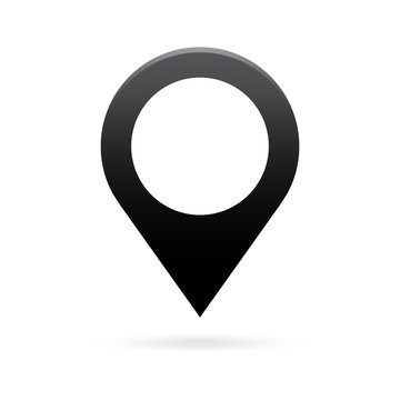 black map pointer icon marker GPS location flag symbol