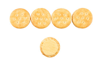 Cracker cream cheese isolated on white background.