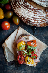 Roasted Tomatoes on Rustic Sourdough