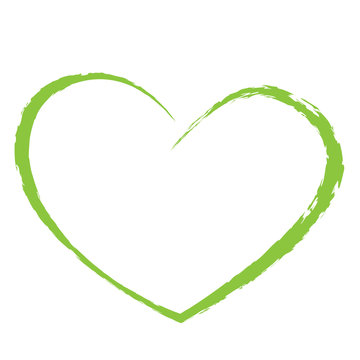 Green Heart Drawing Love Valentine