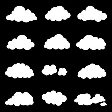 set cloud, smoke element decor isolated for game art web design