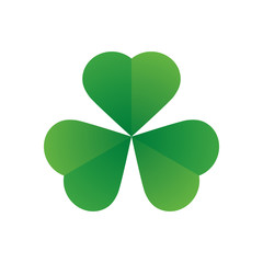 happy saint patrick's day shamrock leaf isolated background