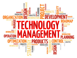 Fototapeta premium Technology Management word cloud, business concept background