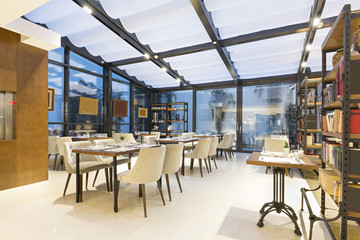 Interior of a hotel restaurant